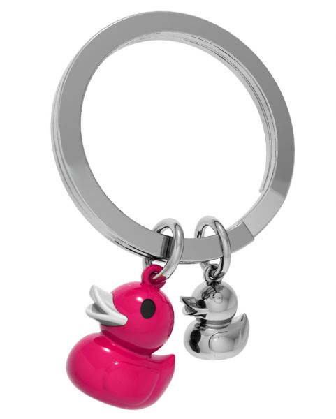 Fuchsia pink duck keychain