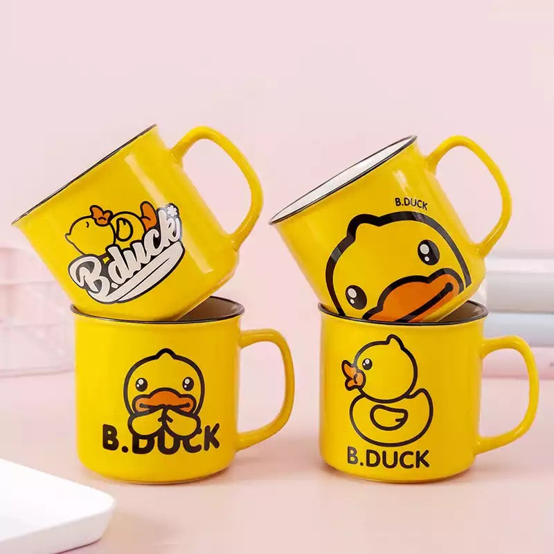 Sleeping yellow duck mug